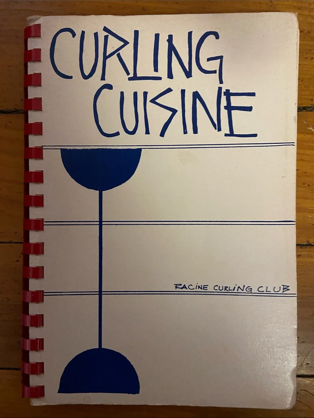 Vintage 80s 1980s Curling Cuisine Spiral Cookbook Racine Wisconsin Curling Club